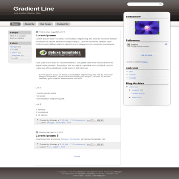free blogger template Gradient Line with 3 column blogger template
