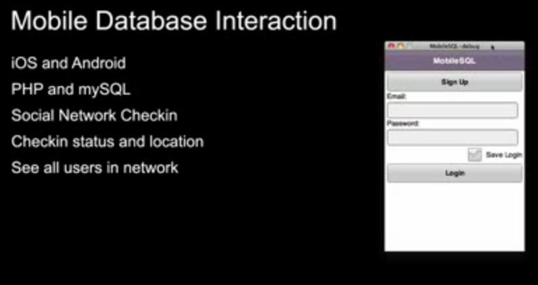 Mobile Database Interaction for iOS and Android