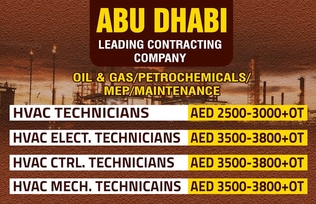 HVAC jobs in Abu Dhabi - Contracting Company
