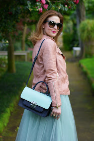Outfits, tulle skirt, mint tulle skirt, Miu Miu lookalike bag, Rose a Pois, Fashion and Cookies, fashion blogger