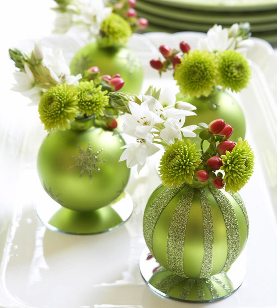 party you can create this really cute Christmas Ornament Centerpieces