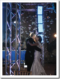 Bubbles & the first dance.