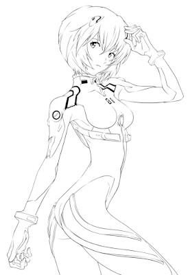 Neon Genesis Evangelion - Rei Ayanami - Desenhos para Colorir