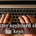 Computer keyboard shortcut keys