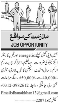 Sindh Jobs At Private Company Karachi