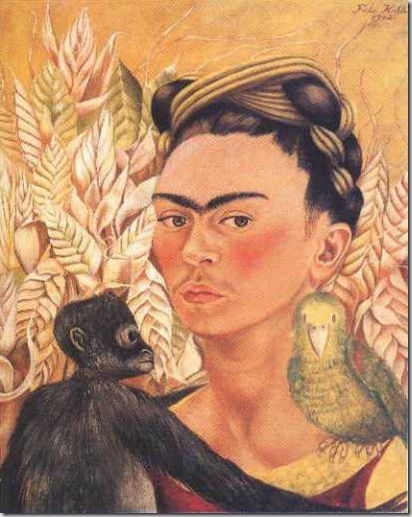 Autoritratto con scimmia e pappagallo, 1942 Autoritratto con scimmia e pappagallo, 1942