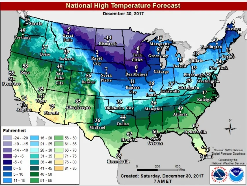 Strong frosts hit the US