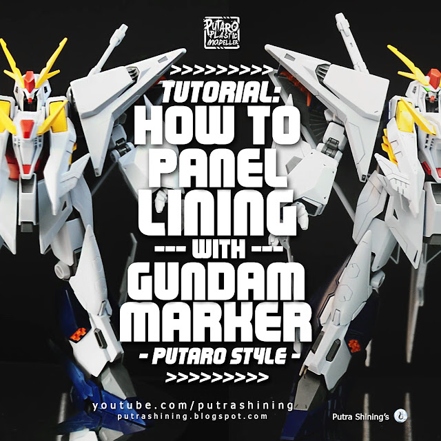 Tutorial How to Panel Lining with Gundam Marker for Beginner by Putra Shining