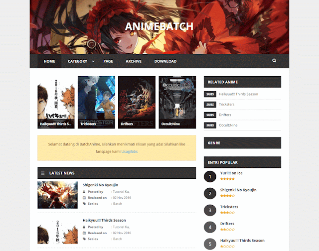 AnimeBatch blog template 