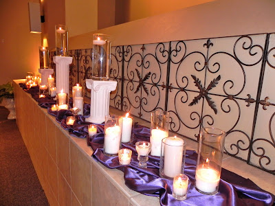  Wedding Ceremony Songs on Top The White Pillars  Were Three Damask Engraved Candles With