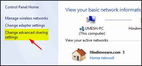 Advanced sharing settings