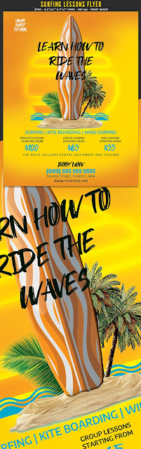 Surfing Lessons Flyer Template
