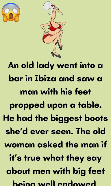 An old lady went into a bar in Ibiza