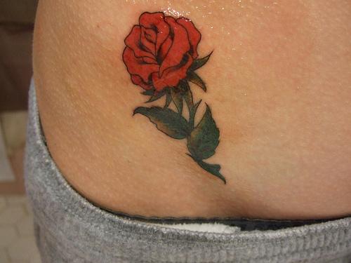 Red Rose Tattoos Design For Girls 2012