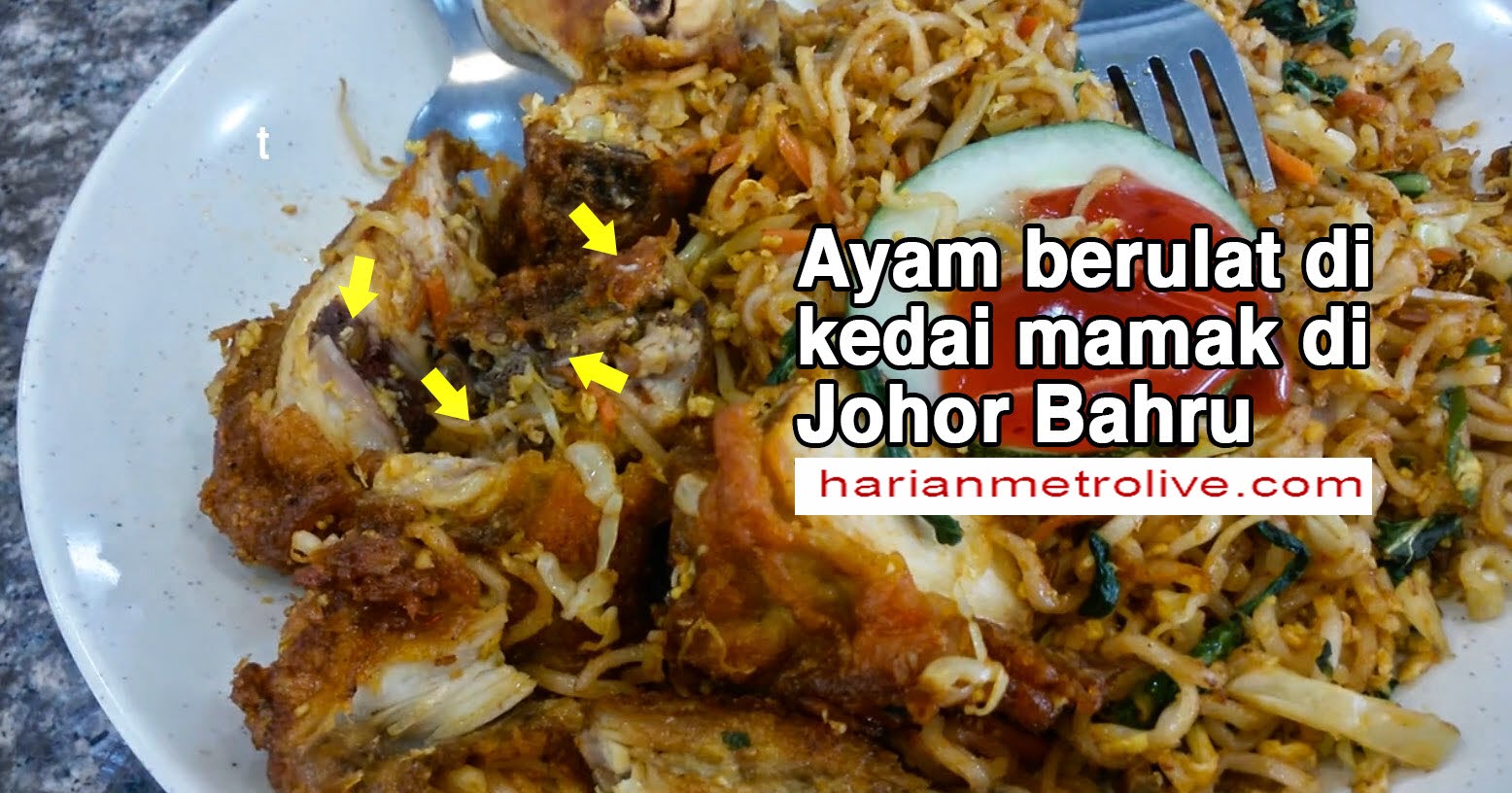 Ulat Dalam Ayam Goreng Di Kedai Mamak