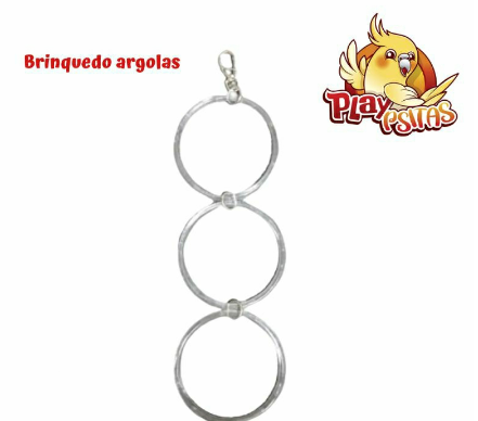 Brinquedo de Argolas. Ideal para calopsitas, agapornis, papagaio, periquito, aves em geral