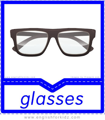 Glasses - clothes and accessories flashcards to learn English