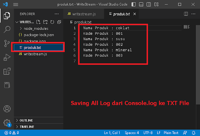 Saving Console Log To TXT File di Node JS