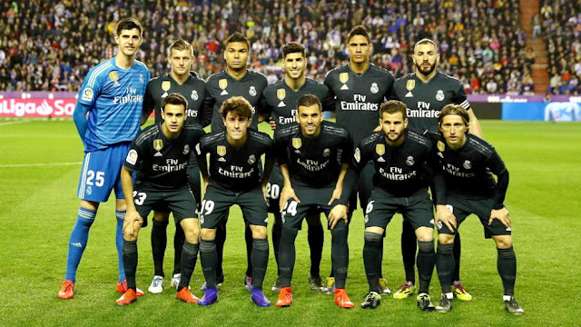 REAL MADRID C. F. Temporada 2018-19. Courtois, Kroos, Casemiro, Marco Asensio, Varane y Benzema; Reguilón, Odriozola, Dani Ceballos, Nacho y Luka Modric. REAL VALLADOLID C. F. 1 REAL MADRID C. F. 4. Domingo 10/03/2019, 20:45 horas. Campeonato de Liga de 1ª División, jornada 27. Valladolid, España, estadio José Zorrilla. GOLES: 1-0, 29’: Anuar. 1-1, 34’: Varane. 1-2, 51’: Benzema, de penalti. 1-3, 60’: Benzema. 1-4, 85’: Luka Modric.