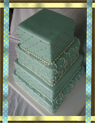 Tiffany Blue 4 tier wedding cake