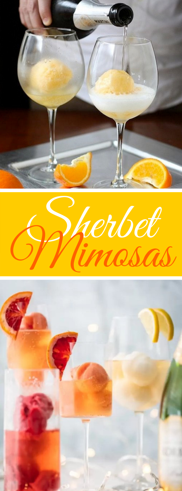 SHERBET MIMOSAS #drinks #cocktails