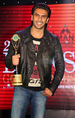 Ranveer Singh with his awards 2014