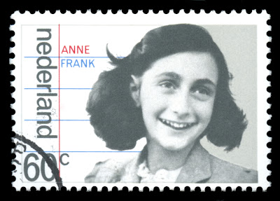 Photo of Anne Frank on a Netherlands stamp
