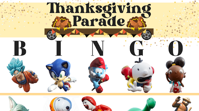 Macy's Thanksgiving Parade Bingo Activity Cards ineedaplaydate.com