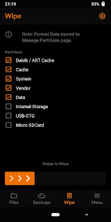 Wipe Cache - Cara Instal ROM Android 10 Di Redmi Note 5 Pro