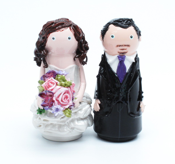 purple royal wedding cake toppers