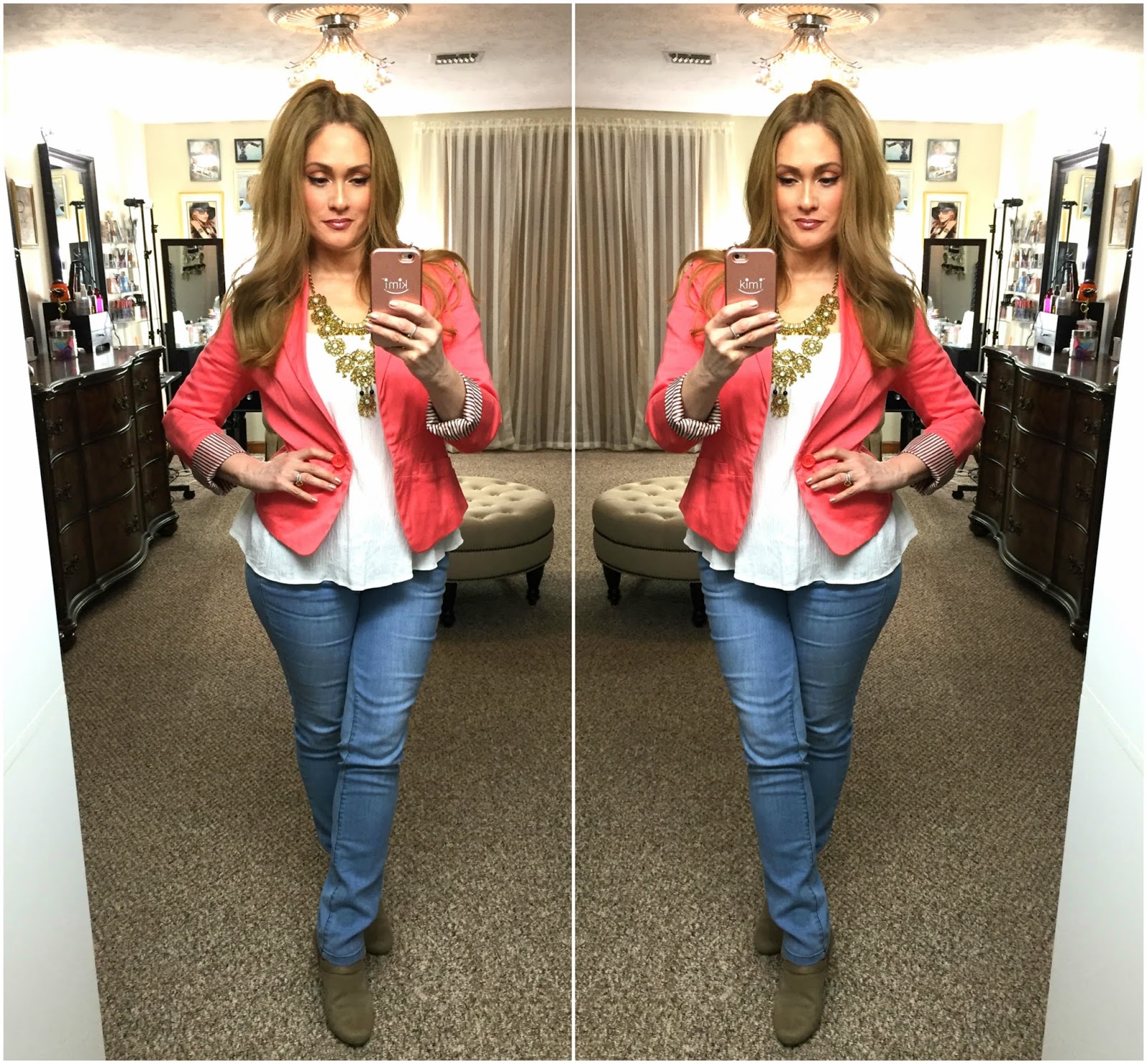 BEAUTY101BYLISA: LINKUPWITHLISA #99 - Salmon Blazer and Jeans