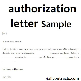 Sample for authorization letter for document processing  Sample 