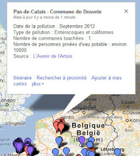 Carte de la pollution de l'eau en France
