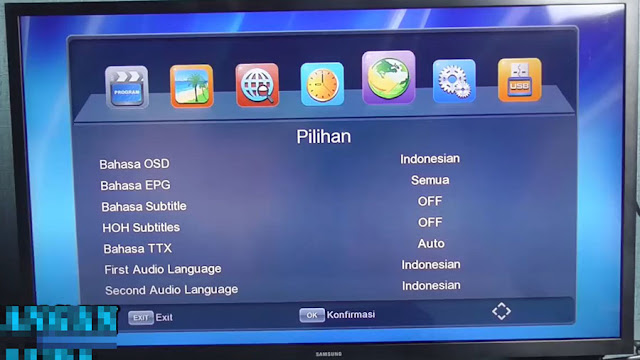 Menu Pilihan di Set Top Box Sanex SN-STB1801 TV DIGITAL DVB-T2