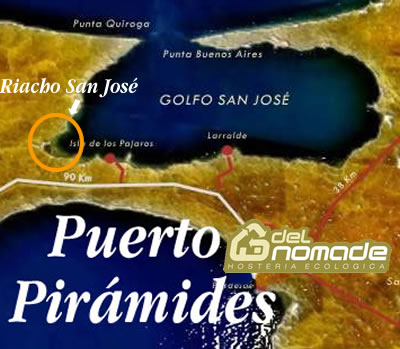 Mapa de ubicación del Riacho San José en Península Valdés