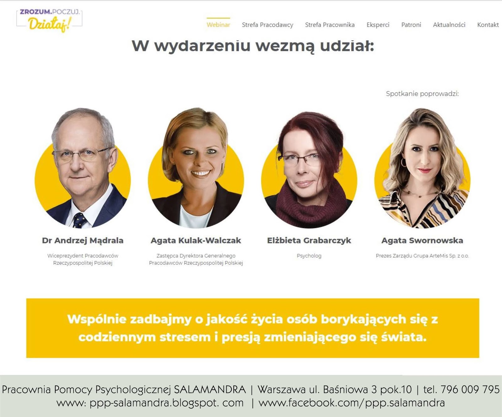 Webinar kampanii Zrozum Poczuj Działaj - dobry psycholog warszawa zaprasza