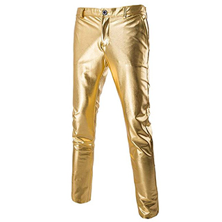 Mens Night Club Metallic Gold Suit Pants/Straight Leg Trousers...