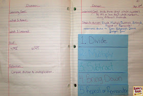 math journals, interactive notebooks, division