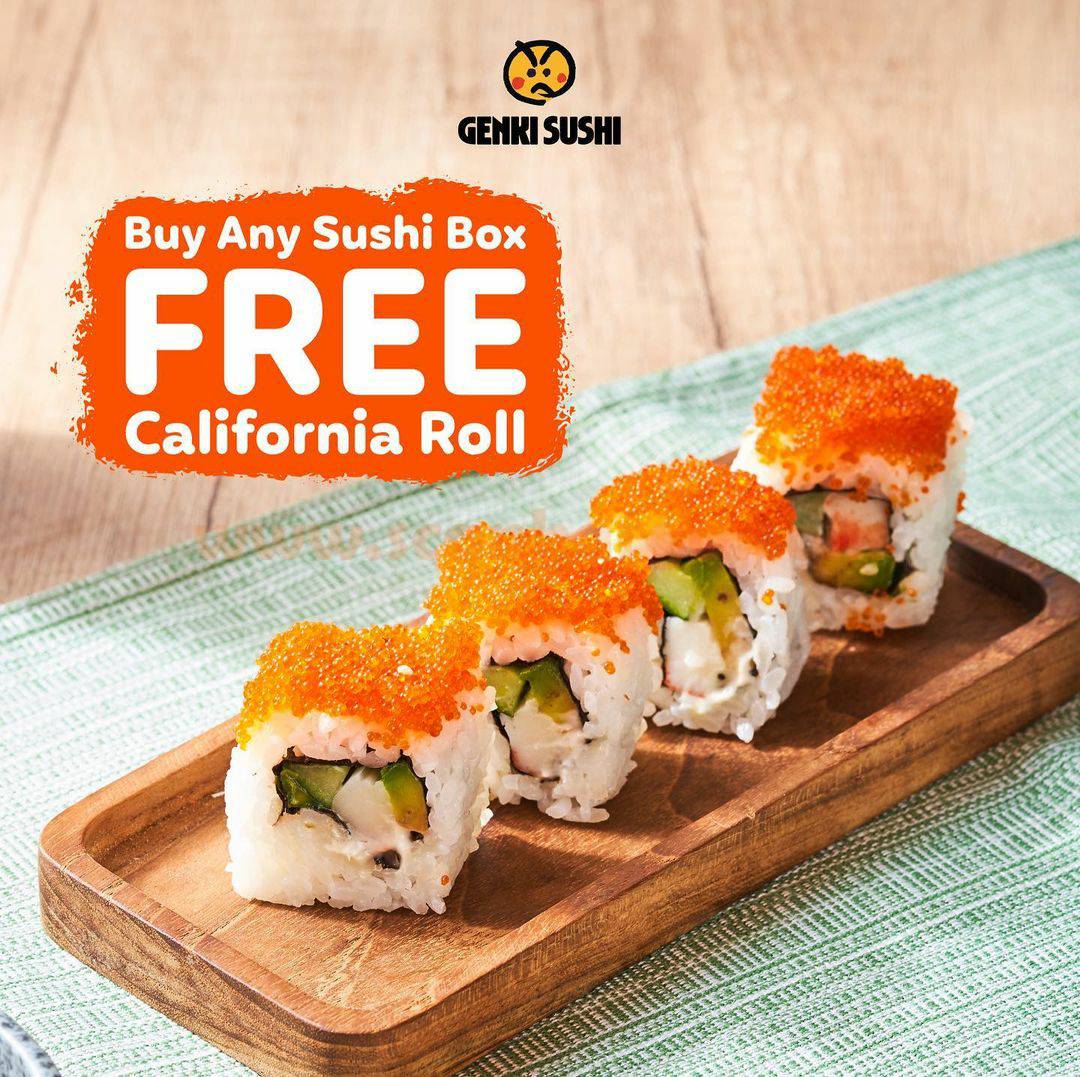 Promo GENKI SUSHI – Beli Sushi Box GRATIS California Roll