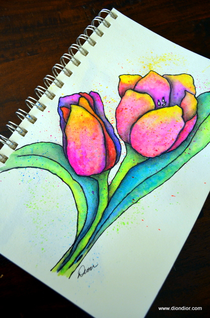 types of flowers drawing Different Flower Drawings | 424 x 640