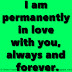 I am permanently in love with you, always and forever.