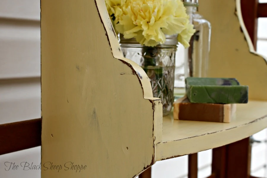 Shelf painted in Cream chalk paint.