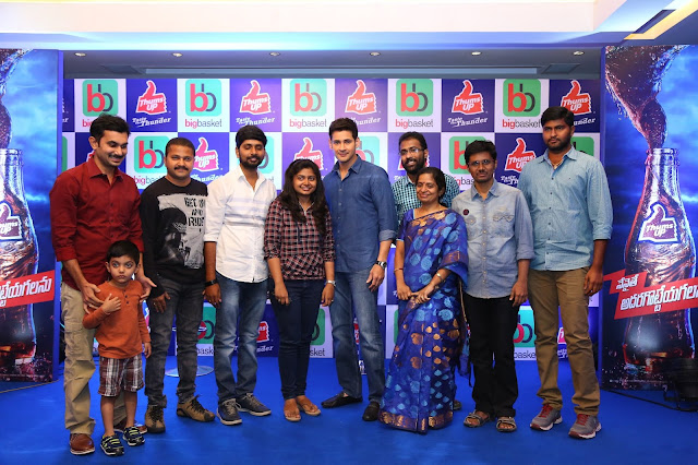 bigbasketeers thrilled to meet Superstar Mahesh Babu after winning a Thums Up contest