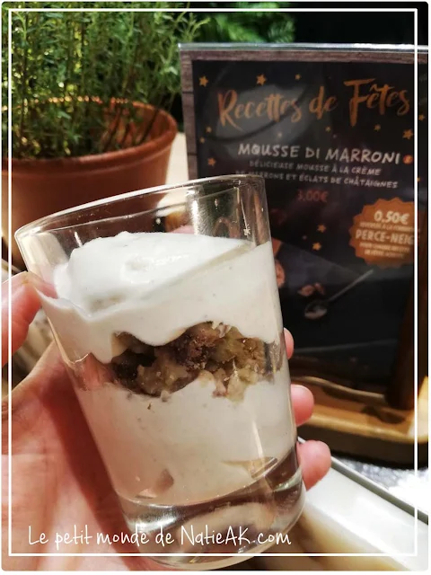 mousse à la crème légère de marrons :  Mousse di marroni