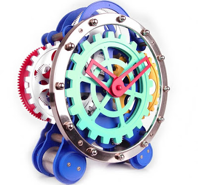 Visible Dual Gear Gadget Clock is a colourful clock