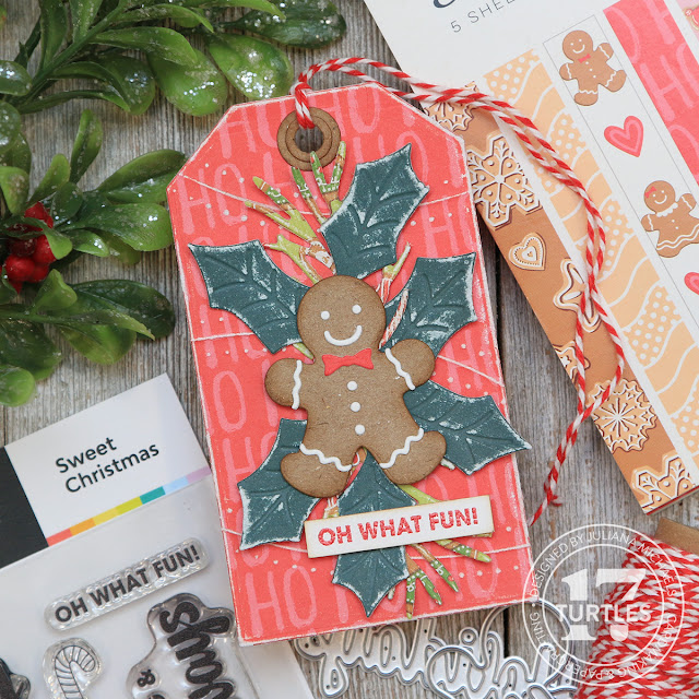 Sweet Christmas Gift Tag by Juliana Michaels featuring the Scrapbook.com Gingerbread Bundle - Gingerbread Paper Pad, Sweet Christmas Stamp and Die Set and Holiday Cookies Die Set