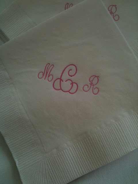 When the guests unrolled their paper napkins they found Madison's pink 