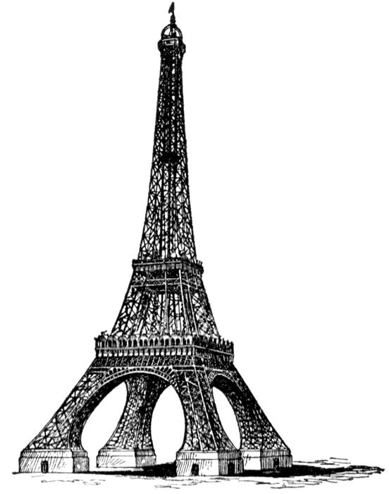 eiffel tower outline. Designs for height and