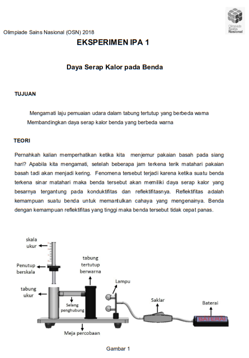 Soal Olimpiade Sains Sd Tingkat Kecamatan Tahun 2018 : Pelajaran Ipa Untuk Olimpiade