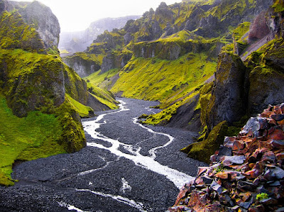 Hiking in Iceland. The beautiful Thórsmörk